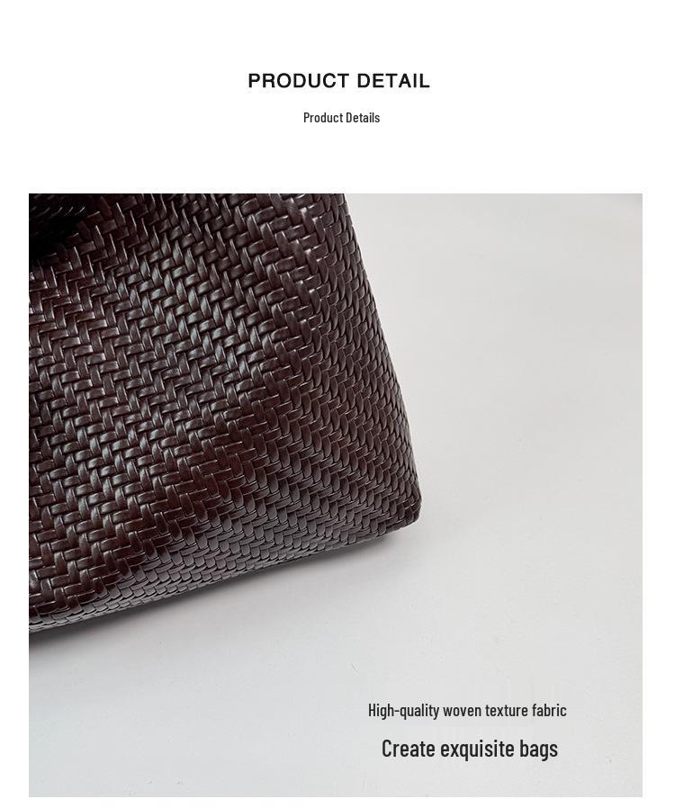 High-End Simple Retro Woven One-Shoulder Tote Bag - Stylish and Trendy Mother-Child Design