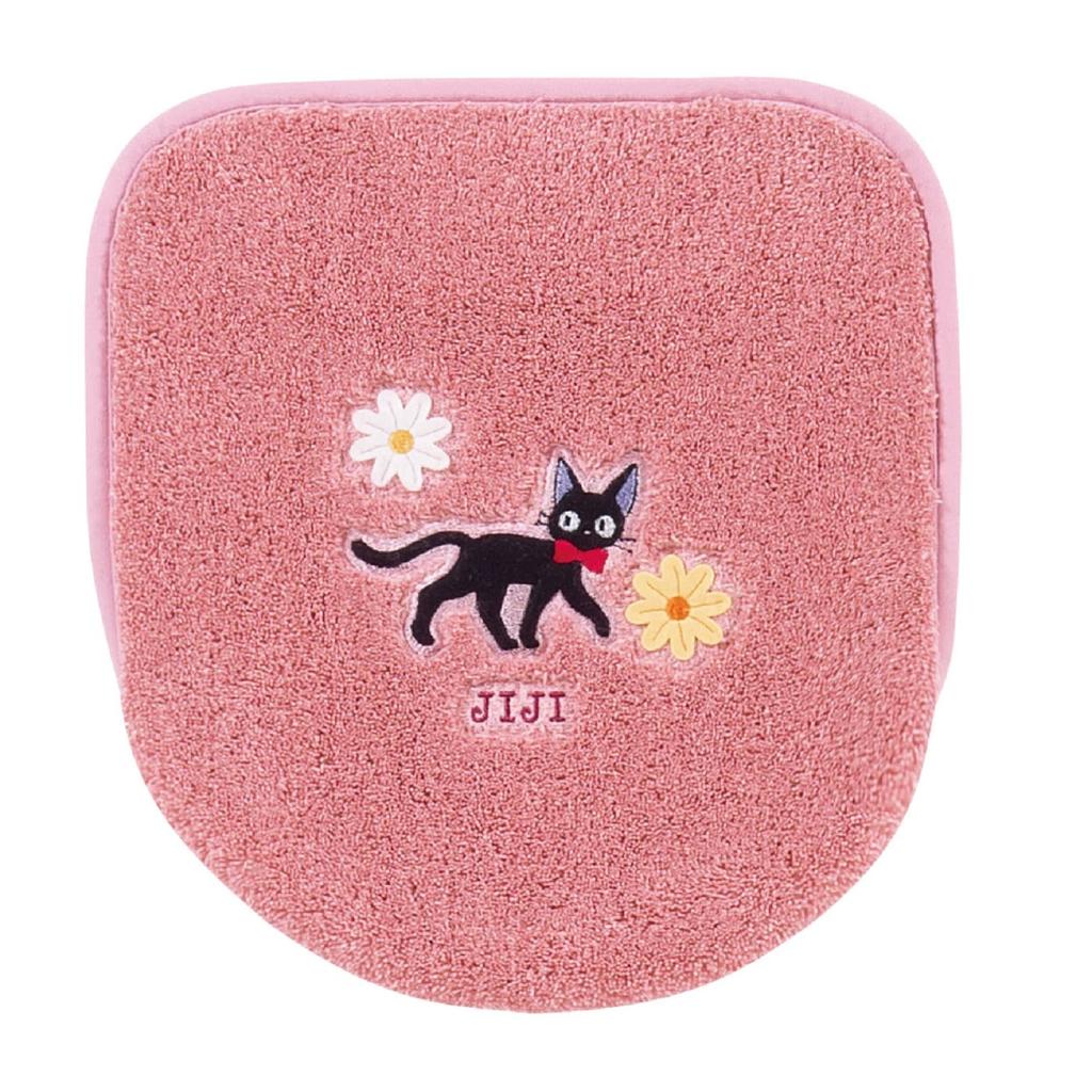 Senko Delivery Service Hana Sanpo Toilet Lid for Regular and Washing Featuring Jiji and the Ghibli 12767 Kiki's Cover, Pink, Toilets, Cat, Design,