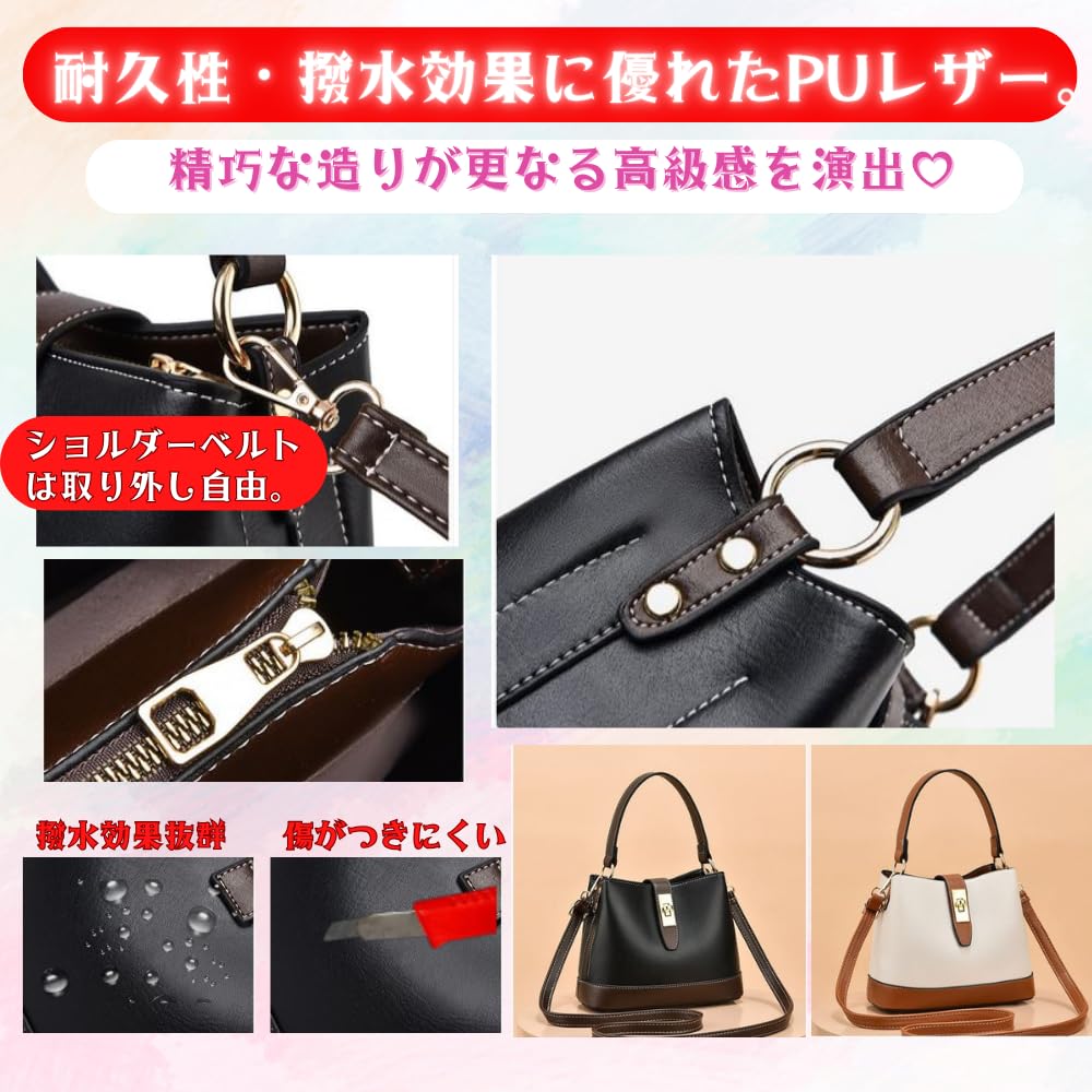 ORIJIRI Damen Handtasche Umhängetasche, Beliebt, Großes Fassungsvermögen, 2-Wege, Süßes PU-Leder (Weiß)