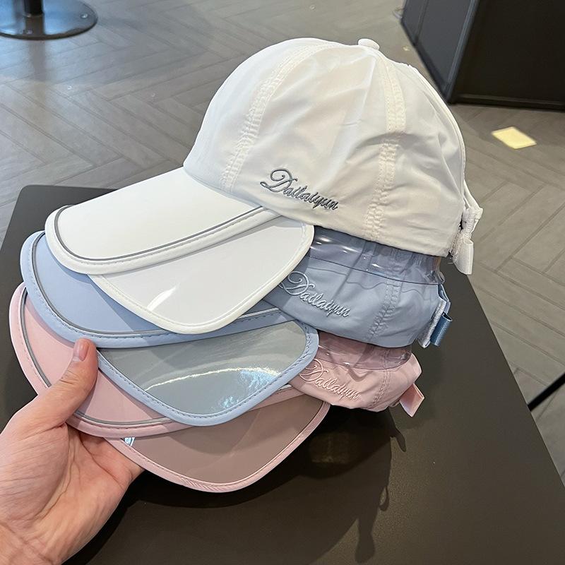 Sun protection baseball cap for women, summer thin, breathable, quick-drying, retractable, foldable, sun-shading cap with extended brim for men