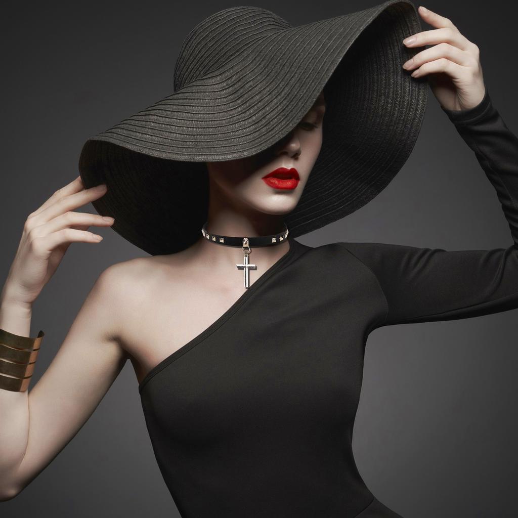 Gothic Necklace Anime S^imple Collar Choker Enthusiasts Necklace Women Chocker Jewelry (Black)