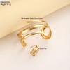 2 Pcs Set Exaggeration Personality Gold Color Spiral Multilayer Bracelet Ring for Women Party Commuting Charms Jewelry Sets Gift