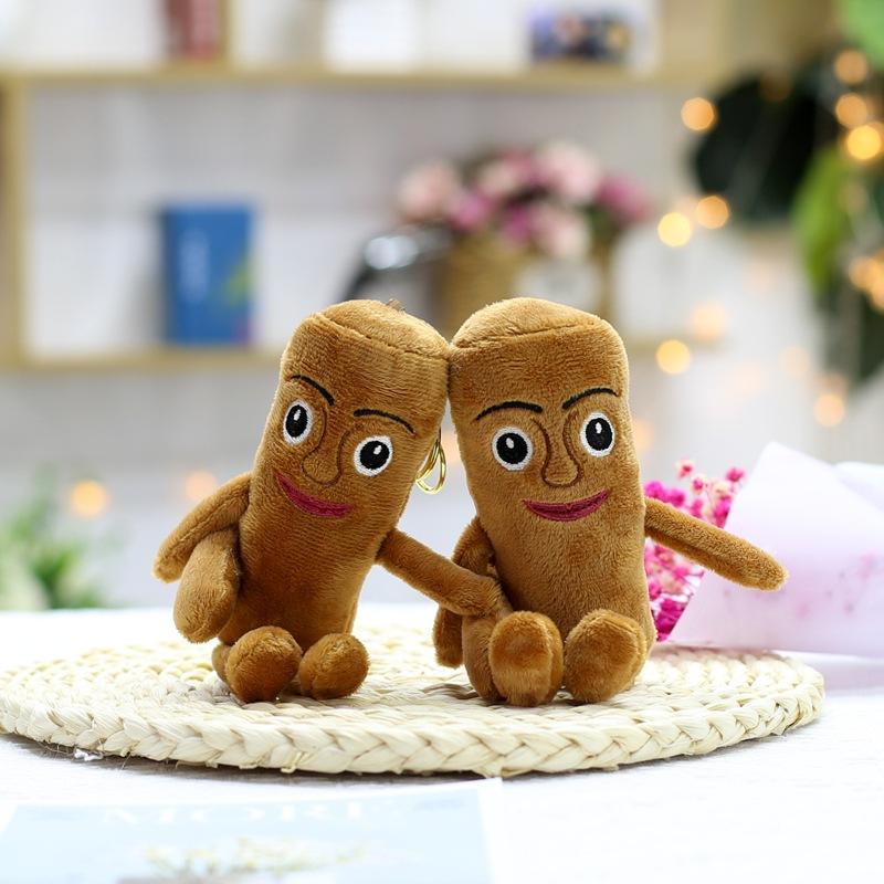 Mountain and Sea Ceremonial Wooden Stick Man Doll Pendant Keychain Shark Doll Small Doll Banana Monkey Plush Toy