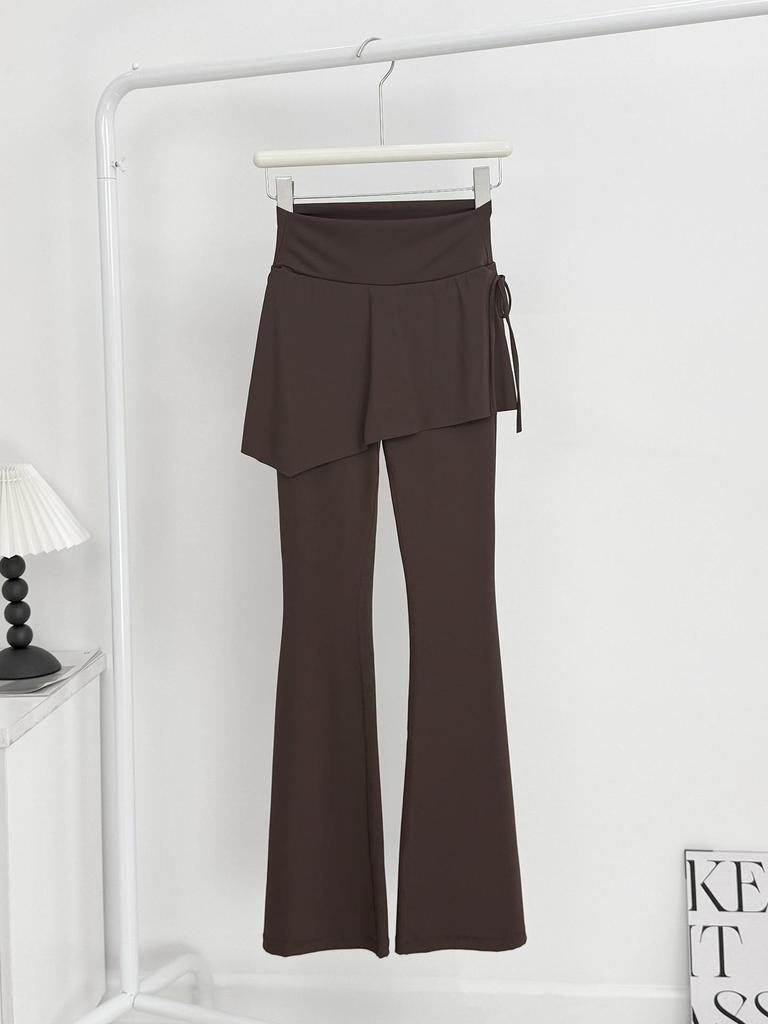 Chegada Nova de Outono para Mulheres: Calça de Yoga Duas Peças Merade com Esquema de Cores, Modeladora e Anti-Exposição Micro-Flare Roupa Esportiva.