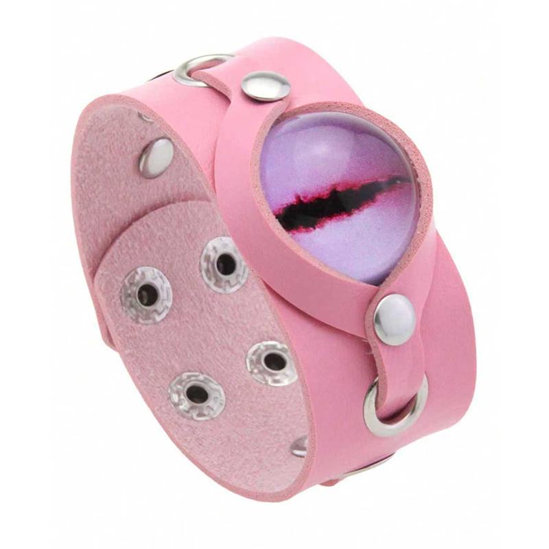 

1 Punk Pink Skull Rivet Creative Bracelet Bracelet, Suitable For Women S Daily Holiday Parties And Halloween Wear