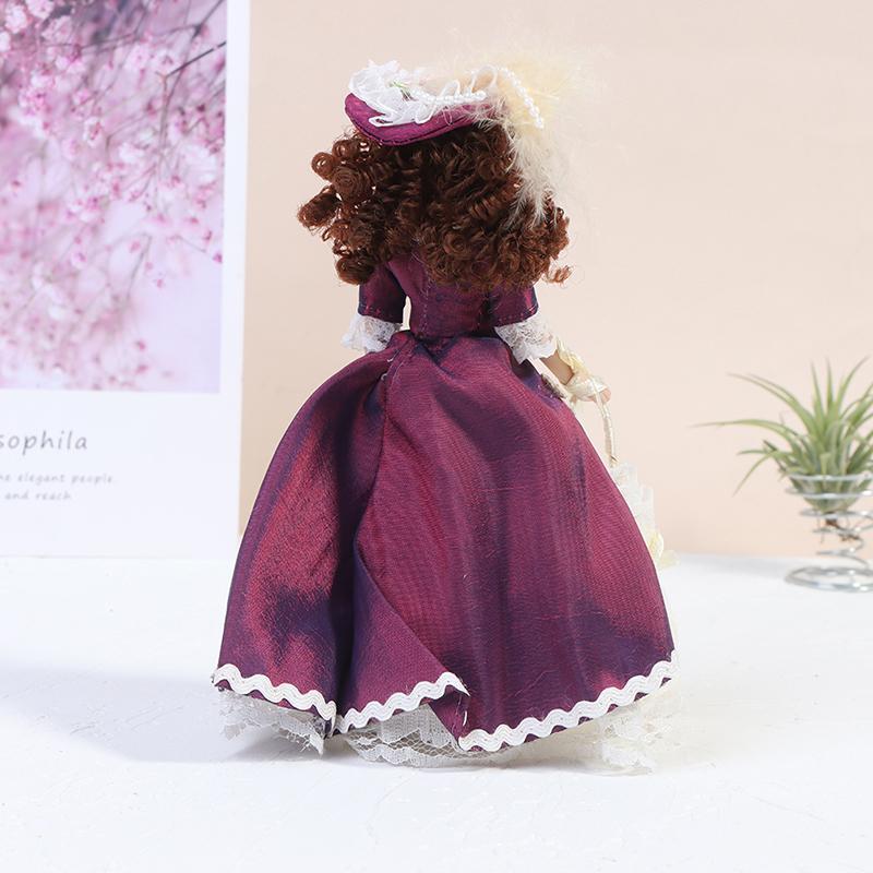 1Pc Dollhouse Miniature Porcelain Victorian Beauty Lady Dolls Dollhouse
