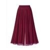 Plus Size Women's Autumn New Chubby Girl Elastic Waist Navy Blue Pleated Loose Wide Leg Cropped Culottes Fashion Fashion