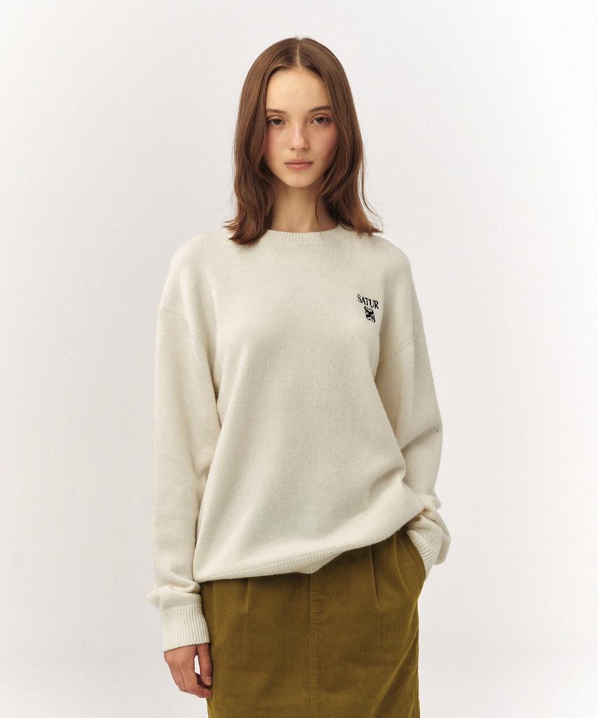 Seteo Lauren Classic Logo Knit White