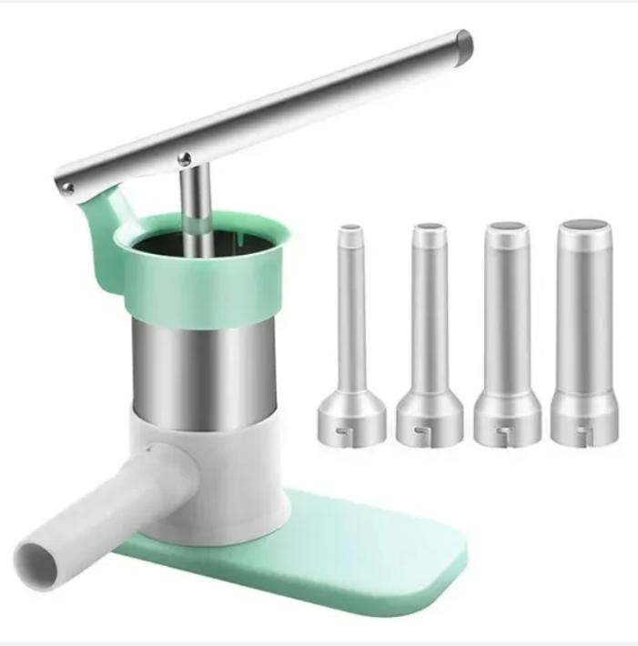 Sausage Stuffer Machine with 4 Stuffing Tubes Meat Stuffer Sausage Filling Tool Household Manual Vertical Sausage Maker Tool Kit