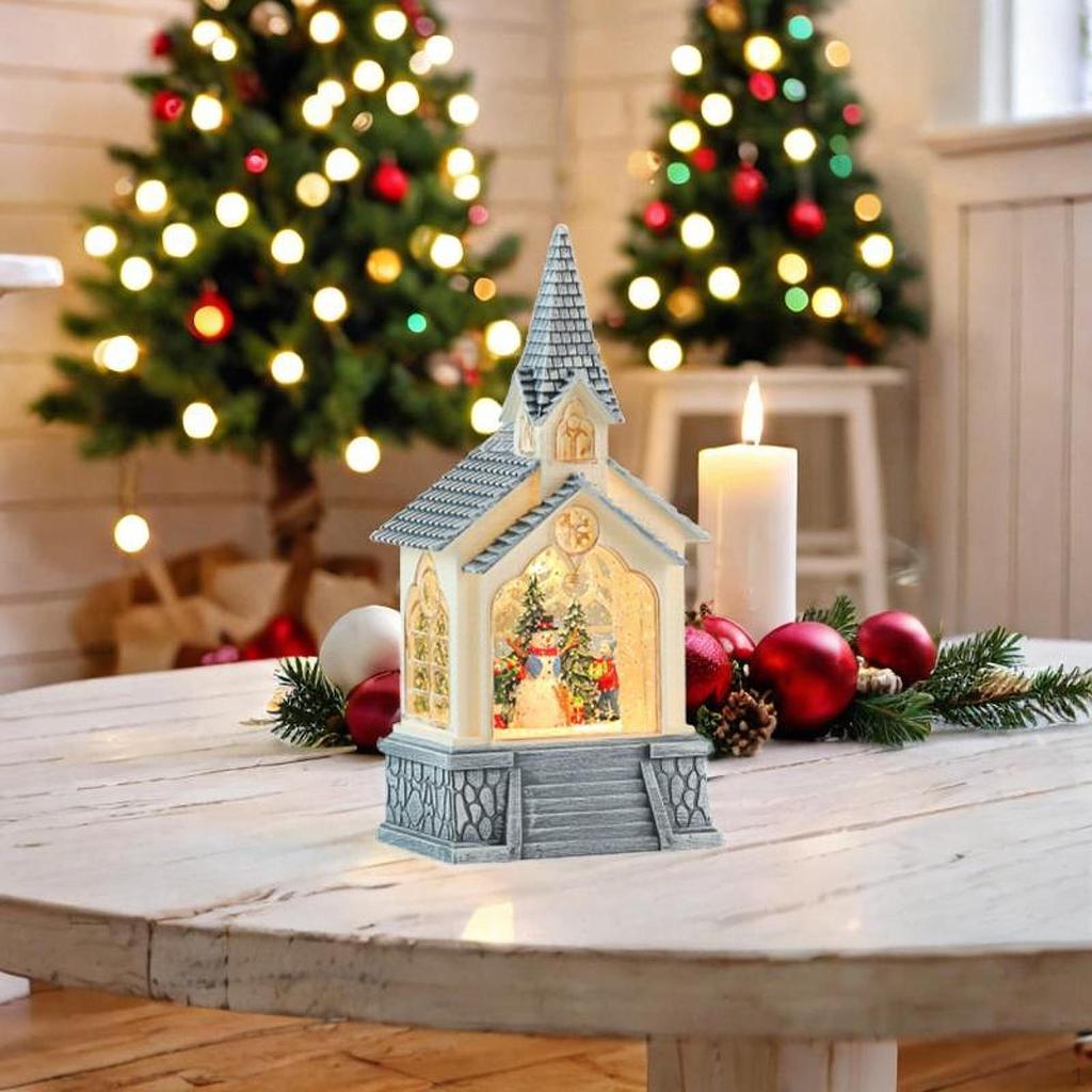 Christmas Snow Globes Lantern LED Night Light Xmas Decoration for Bedroom