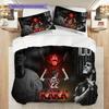 Dynamic Football Action Three-piece set (1 * duvet cover + 2 * pillowcase, without core) 2D Flat Christmas birthday gift Soft and comfortable