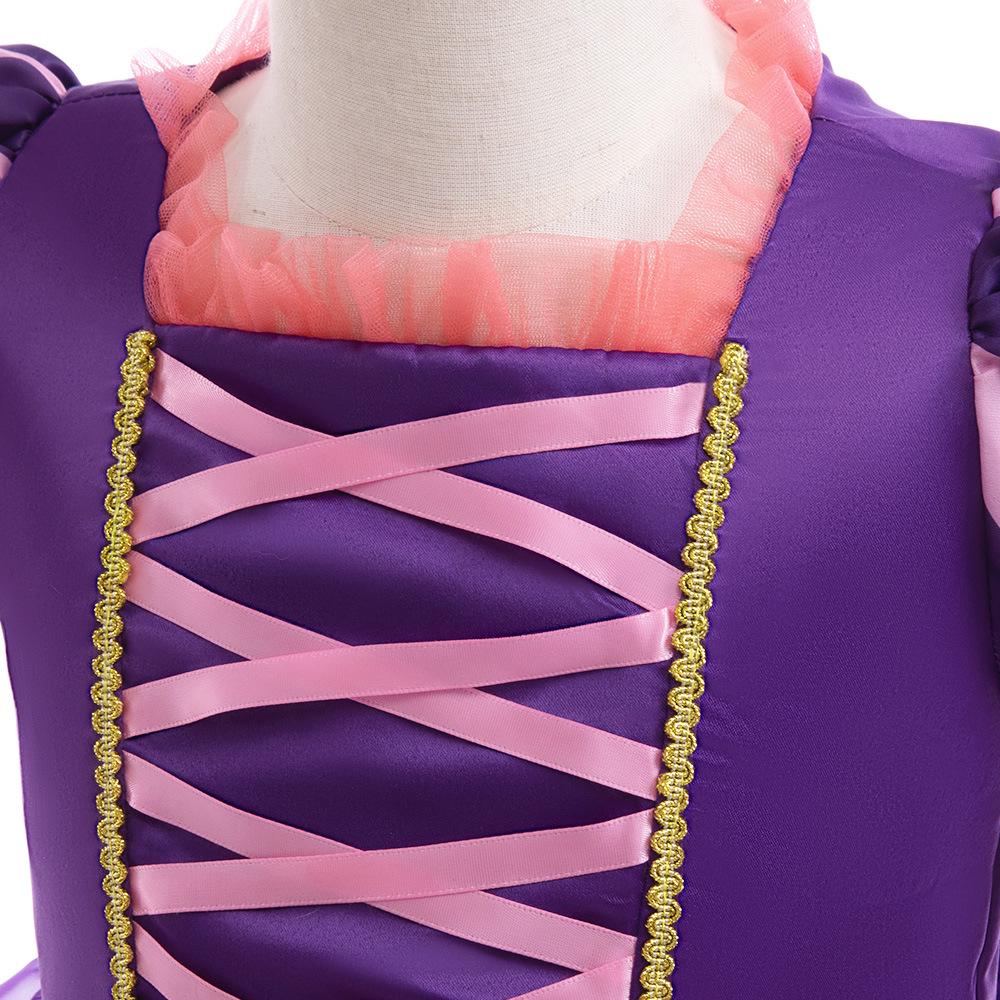 Children's Halloween Sophia Rapunzel Dress - Girls' Puff Sleeve Mesh Costume Gown