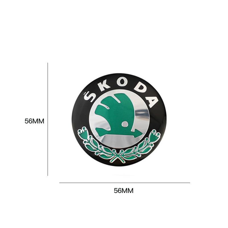 AEB1 4 Stück 56mm Auto Radnabenabdeckungen Aufkleber Abzeichen Für Skoda Octavia Superb Rapid Kodiaq Karoq Fabia Kamiq Citigo Vision RS Yeti