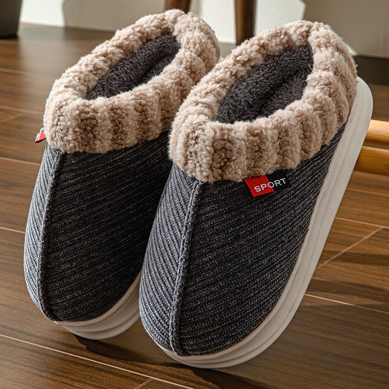 Winter Plush and Thick Cotton Shoes with Padded Heels for Men All Inclusive At Home for The Elderly Plush and Warm Shoes for Women Thick Soled