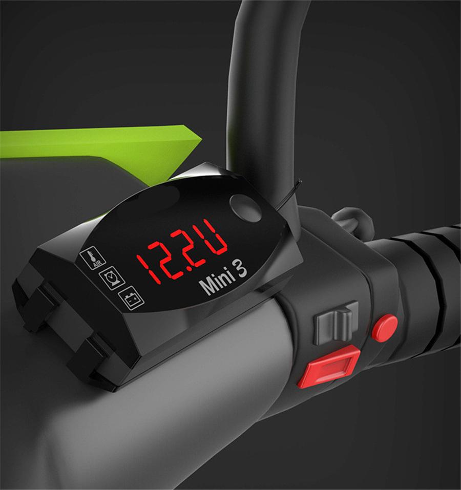 Mini 3-in-1 LED Display Motorcycle Air Temperature & Time Clock & Voltmeter Volt