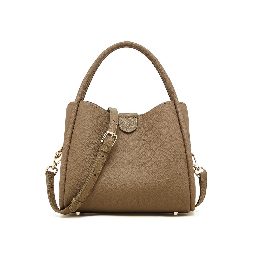 

Женская сумка на плечо из коровьей кожи, модная простая сумка-мессенджер, портативная сумка-ведро из натуральной кожи серый