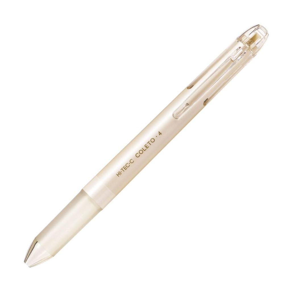 Pilot Coleto Pen Cream Hi-Tec-C Multi-Function Body, 4-Color, Pearl, 10-Pack (LHKCG200C10CMP)