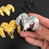 GXP1  1Pcs Car Body Rear Trunk 3D Metal Chrome Stickers Ram Head Styling Emblem Badge For Dodge Ram 1500 Caravan Accessories