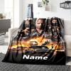 Custom Name Fast & Furious Theme Printed Blanket - Perfect for Couch, Bed, Travel & Outdoor Use | Machine Washable, Cozy & Durable.