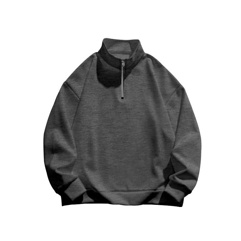 2025 Herren Stehkragen Halb-Zip Pullover Sweatshirt: Lässiger lockerer Schnitt für Frühling/Herbst