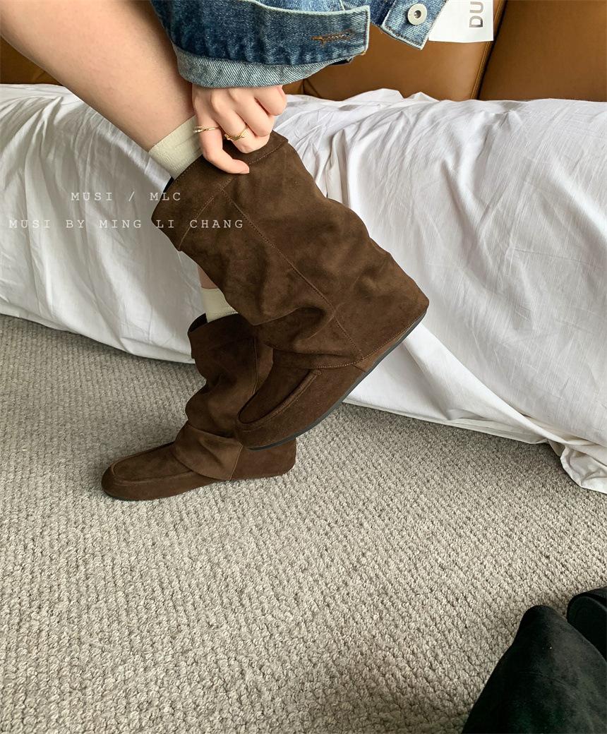 

But knee boots women s thick heel 2025 new brown boots women s European and American pointed high boots western cowboy boots 39 коричневый