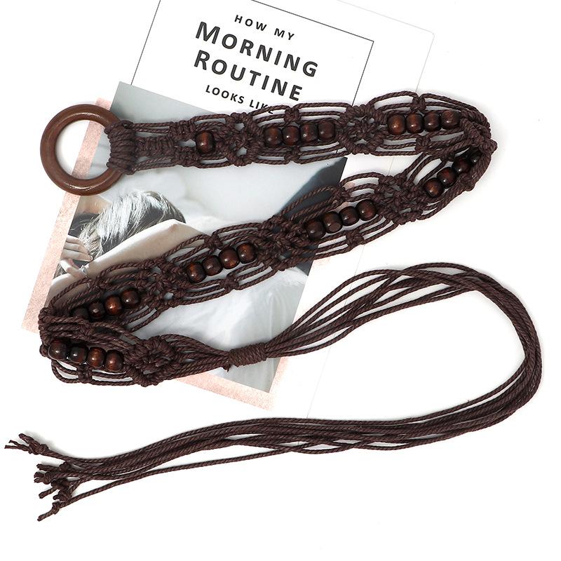 Bohemian Woven Hemp Rope Belt for Women Summer Casual Decorative Thin Waist Belt Multiple Color Options