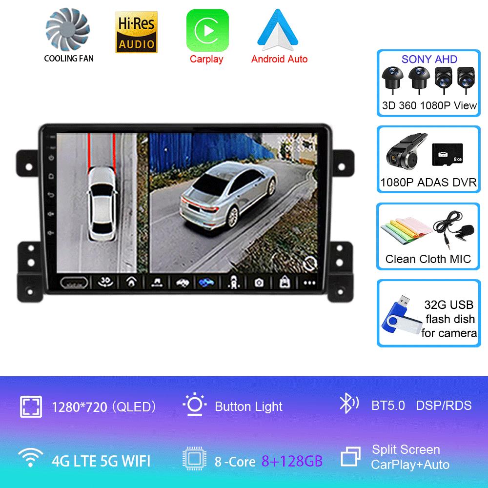 Android 14 For Suzuki Grand Vitara 3 2005-2012 2013 2014 2015 2 Din Car Radio Stereo Multimedia Video Player Navigaion Carplay