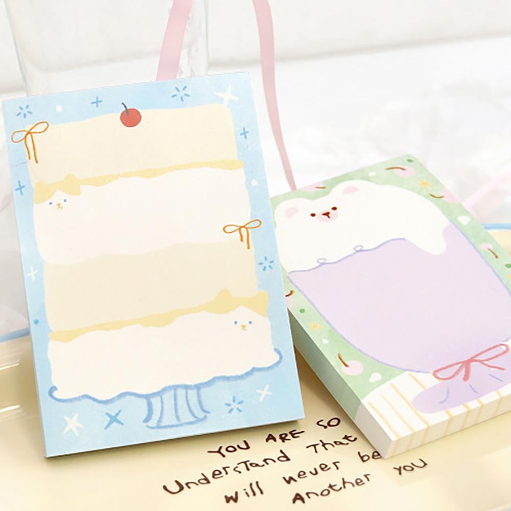 80 sheets Cute sticky notes, small animal account message material paper, student memo marker notebook