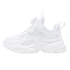 Delhui Classmates Boys Little White Shoes Rotating Button Children's Leather Sneakers School Girls Double Net Running Shoes