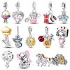 Copper Firefly Sunflower Angel Family Charms Beads Fit Original Bracelet Charm Making Fashion Pendants Gift For Woman