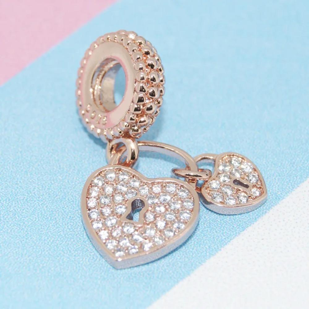 925 Silver Locks Keys Treasure Box Pendant Charm Bracelet Valentine Gift Jewelry Fashion New