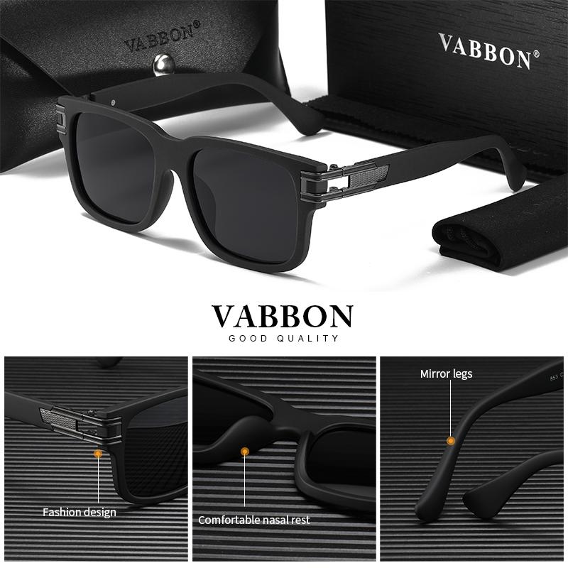 Vabbon New Retro Metal Sunglasses Trend Square Frame Personality Large Frame Sunglasses 853