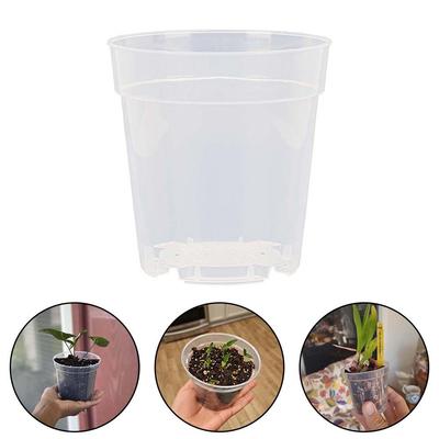10 Transparent Plant Pots with Drainage Holes for Indoor Outdoor Plants