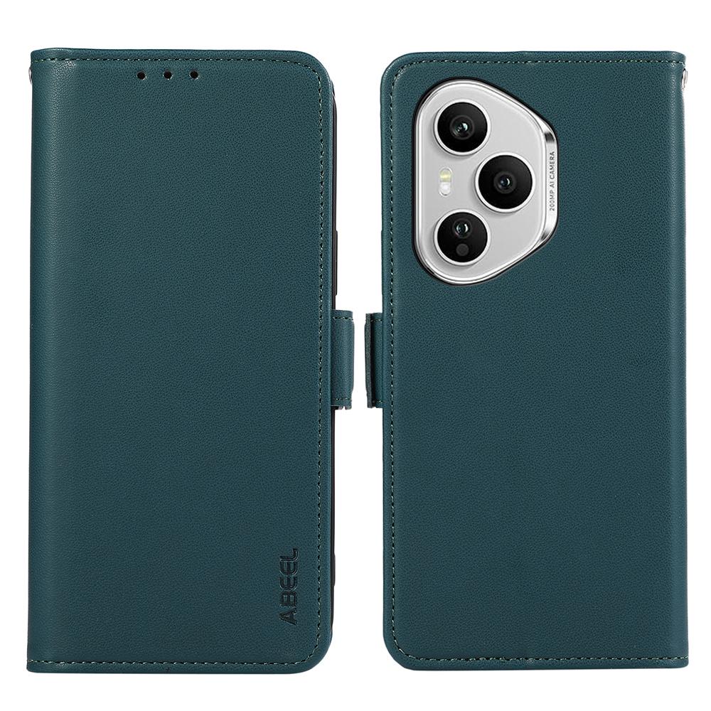 

ABEEL для Honor 400 Pro 5G (Глобальный) Кожаный чехол-книжка для телефона с кошельком с RFID-блокировкой Green