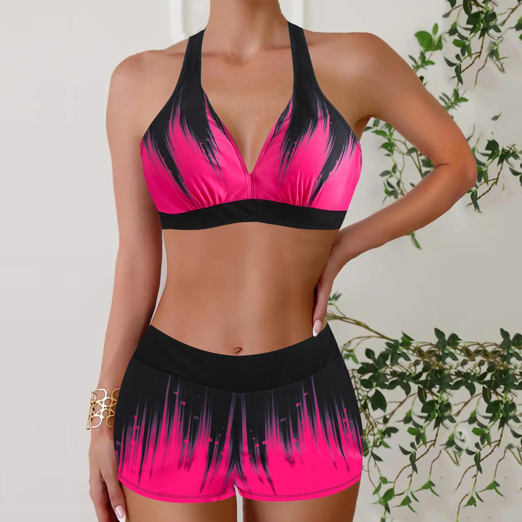 

Сексуальные бикини Push Up Bikinis High Cut Женские купальники Купальник для женщин Купальные костюмы Пляжная одежда Купальный костюм Biquini 5XL ярко-розовый