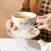 Bone China Tea for One Set In Floral Design Ceramic Teapot Cup and Saucer Set Teaware