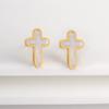 7 Colors New Design Cross Stainless Steel Classic Studs Earrings High Quality Minimalist Wedding Anniversary Woman Jewelry Gift