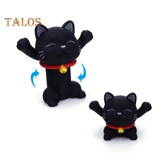3D Printed Cat Ornament Retractable Kitten Figurine Desktop Pet Cat Fidget Toy for Stress Relief Home Office Shelf Desk