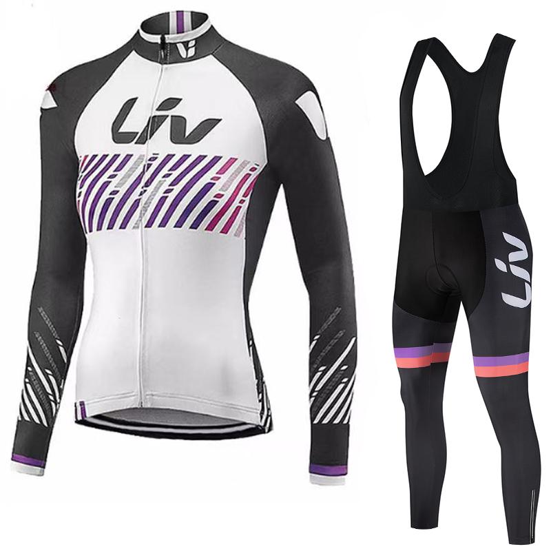 2026 Long Sleeved Cycling Suit Set  Women's Cycling Bib Women's Exclusive Seat Cushion Autumn Winter Cycling Sportswear Set Road Cycling Top