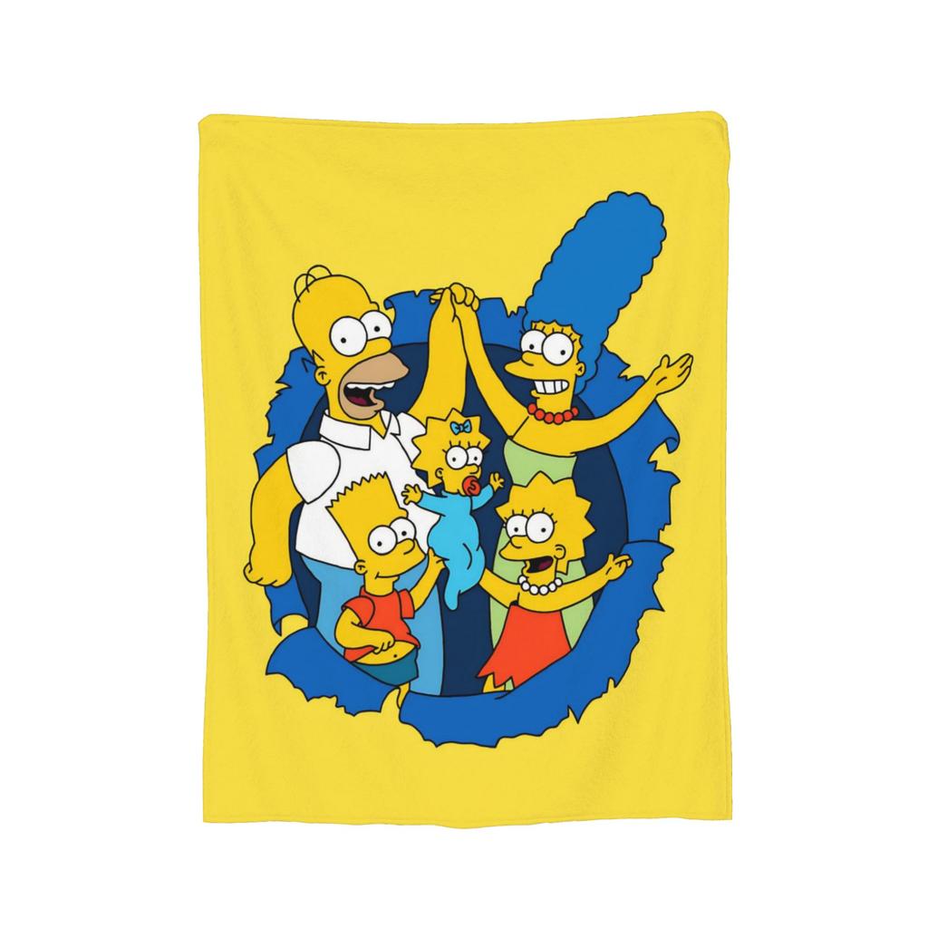 Funny The S-Simpsons Cartoon Blanket Fleece Spring Autumn Portable Lightweight Thin Throw Blanket for Bed Car Quilt
