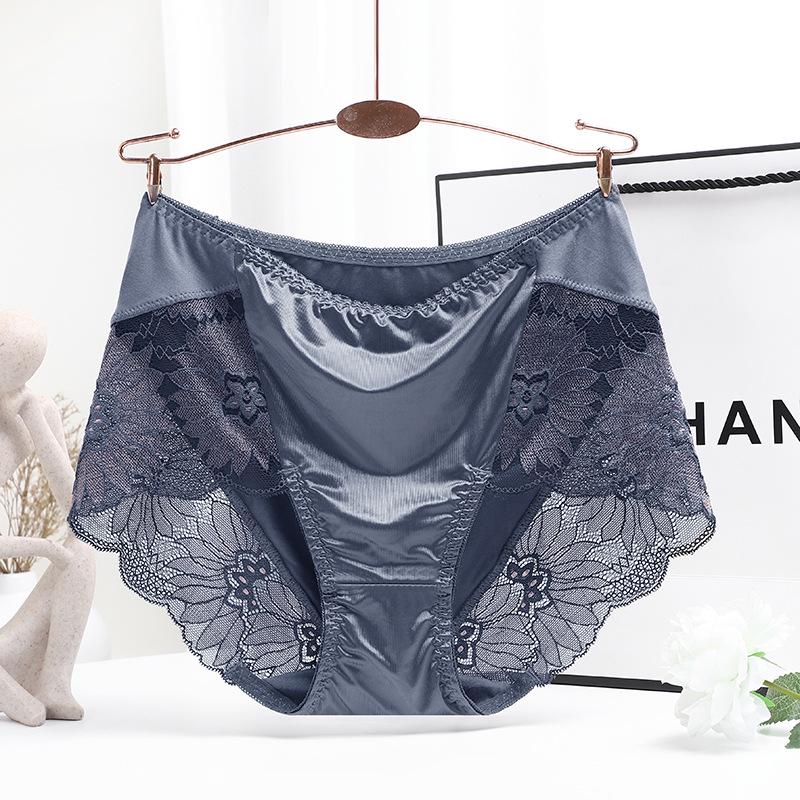 

Modal Women s Lace High-Waisted Seamless Triangle Panties - Hip-Lifting, Sexy, Pure Cotton Crotch, Plus Size for Summer. L (110-130 jin)