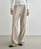 MONGDOL Single-Pleat Wide Slacks Beige Mdpt025Beige