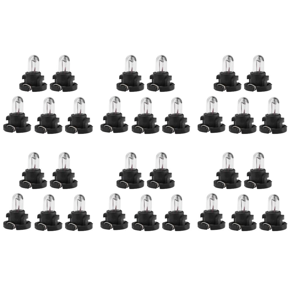 50-5pcs Vehicle Instrument Lamps Universal 12V 1.2W T4 Car Interior Lights Bulb Yellow Light Auto Accessories Replacement Bulbs