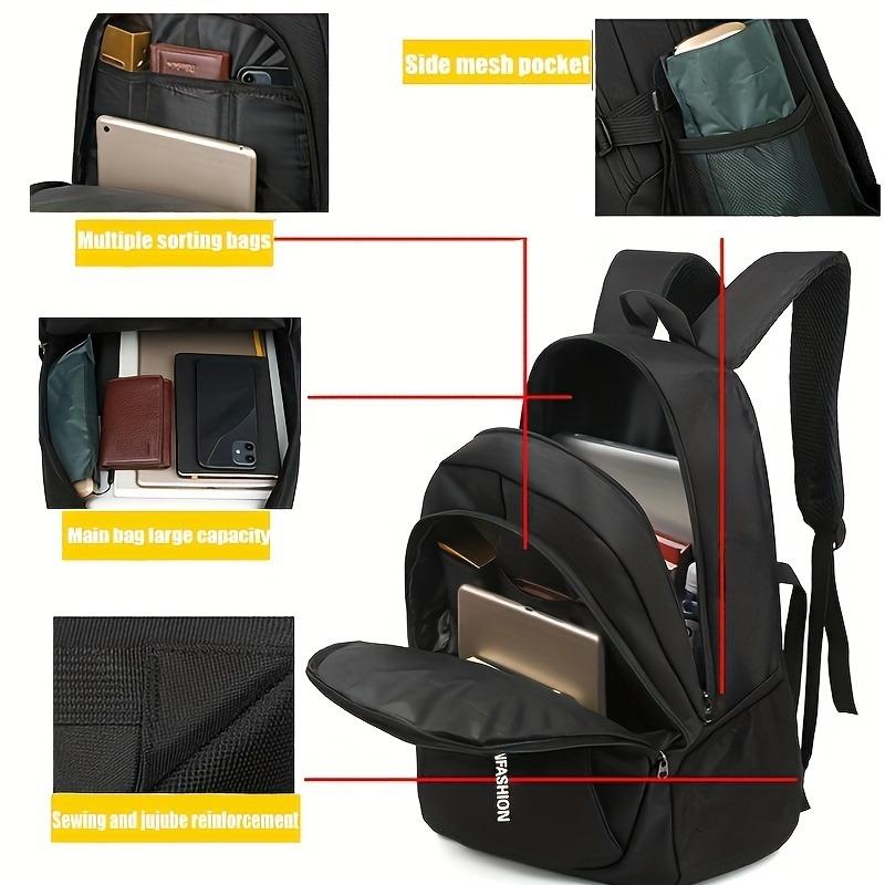 Fashionable Men's Nylon Backpack - Large Capacity, Casual Backpack, Suitable for School and Travel, with Laptop Compartment