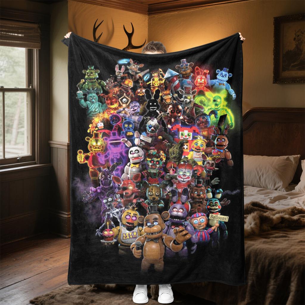 Five Nights Freddy's Characters Soft Comfortable All Seasons Blanket Sofa Office Naps Blanket Outdoor Travel Throw Perfect Gift