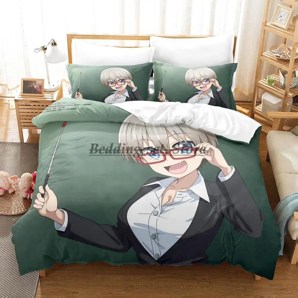 Uzaki-chan Wants To Hang Out! Bedding Set Single Twin Full Queen King Size Bed Set Aldult Kid Bedroom Duvetcover Sets Anime