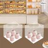 50 Pcs Clear Square Cake Boxes, 4 In Transparent Dessert Container with Lid, 13x13x13cm Food Storage, Party Baking Display Case
