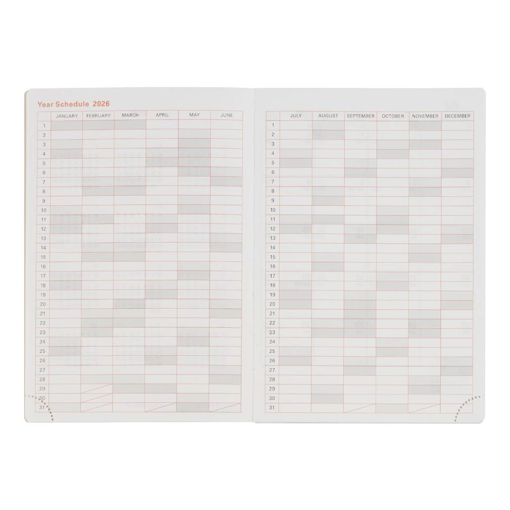 Delfonics Planner 2026 Edition / Starting October 2025: A6 Consonant Weekly Planner (White)