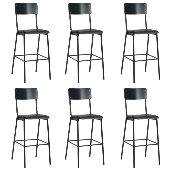 VidaXL Lot de 6 Chaises de Bar, Siège de Pub, Chaise de Bistrot, Meuble de Salle à Manger Cuisine Salon Maison Intérieur, 3054567