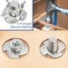 40pcs M6 Stainless Steel T-Type 4-Claw Nuts White Galvanized Rustproof for Wood And Damp Environments